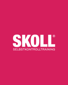 SKOLL Logo auf Rubinrot