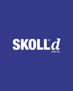 SKOLL.digital Logo auf Blau